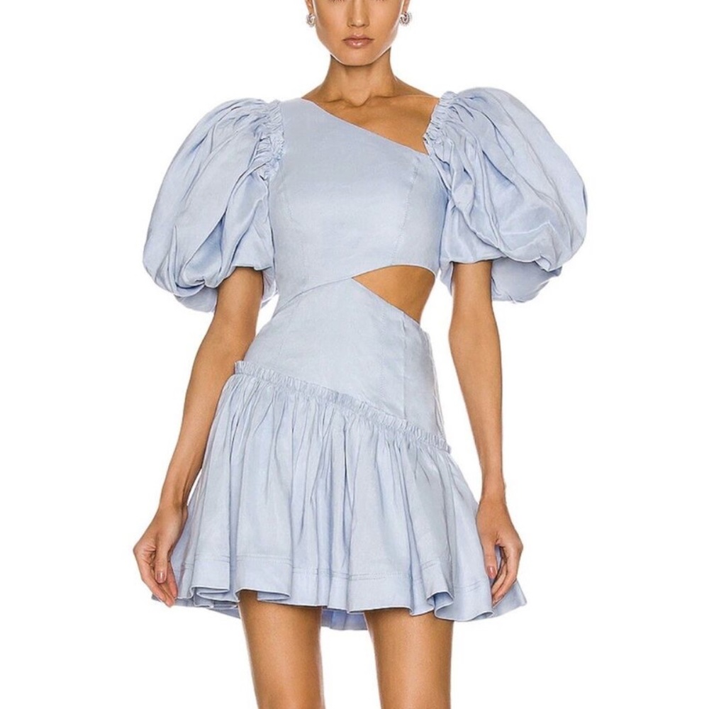 aje chateau dress in blue